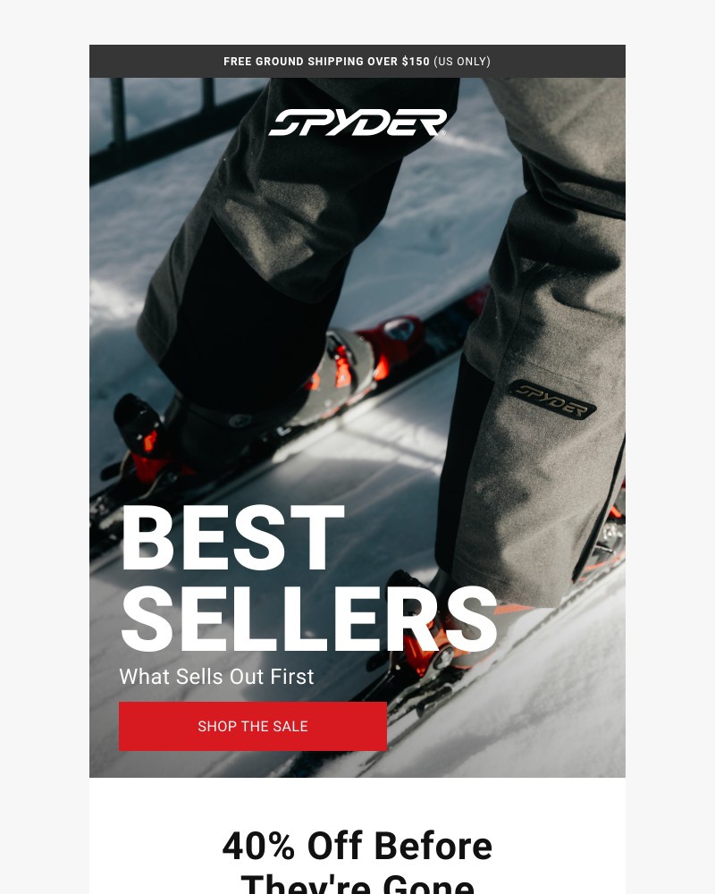 Screenshot of email sent to a Spyder Newsletter subscriber