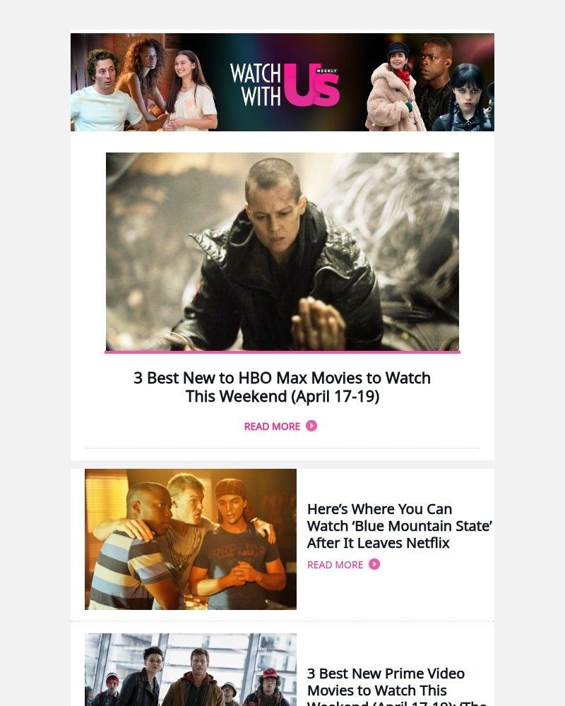 Screenshot of email sent to a Us Weekly Newsletter subscriber