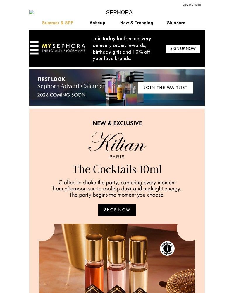 Screenshot of email sent to a Feelunique Newsletter subscriber