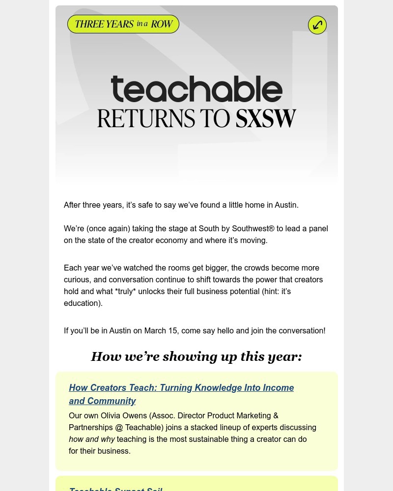 Screenshot of email sent to a Teachable Registered user
