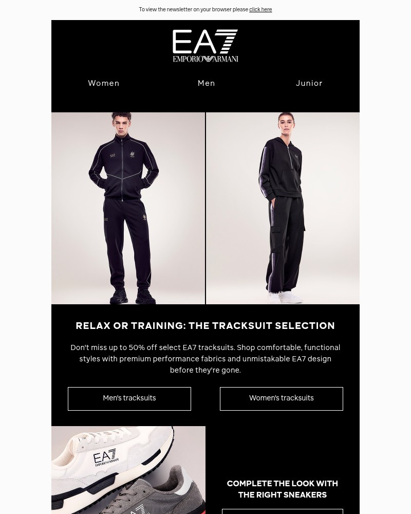 Screenshot of email sent to a Armani Newsletter subscriber