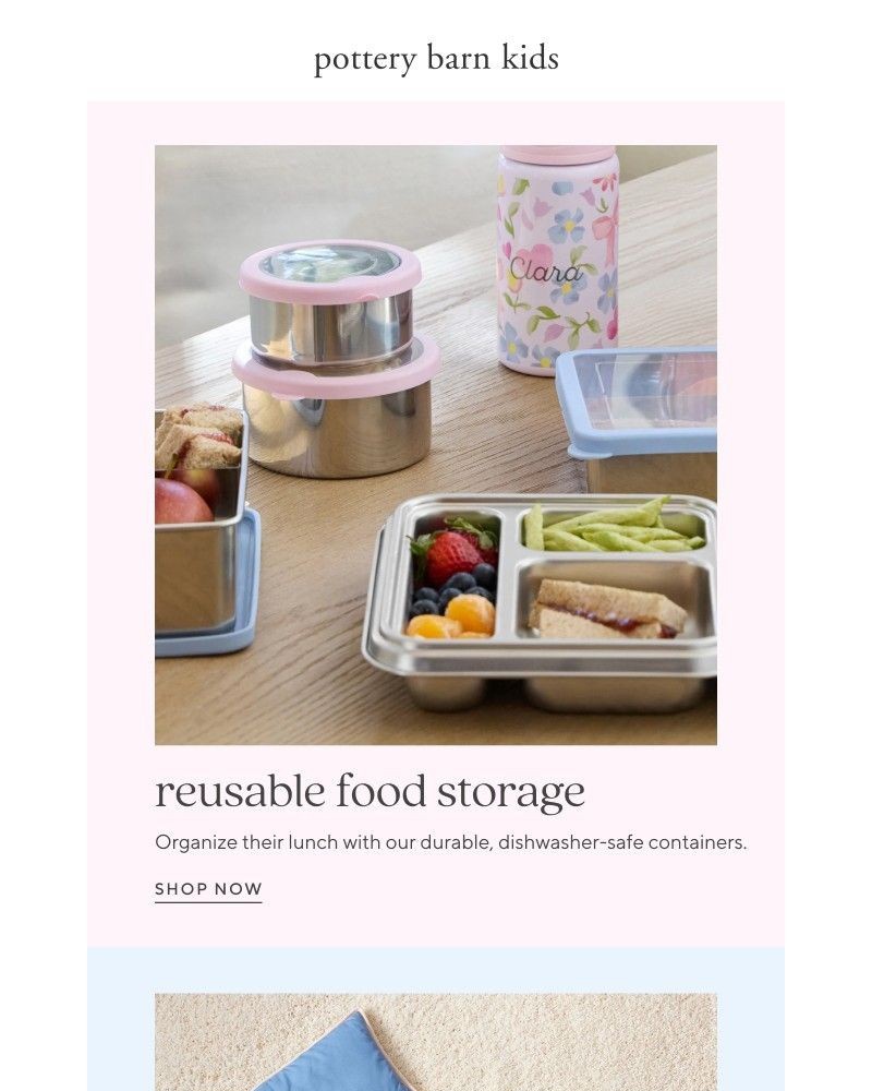 Screenshot of email sent to a Pottery Barn Newsletter subscriber