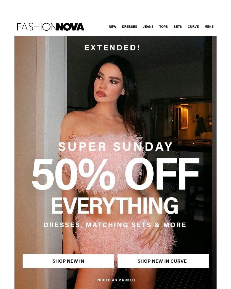 Screenshot of email sent to a Fashion Nova Registered user