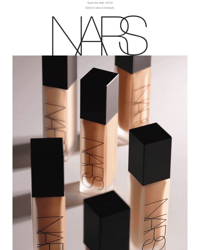 Screenshot of email sent to a Nars Cosmetics Newsletter subscriber